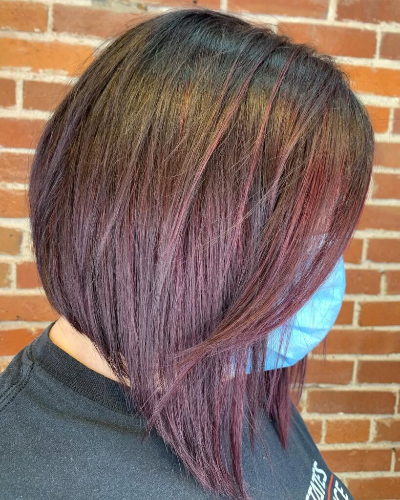 The Curtain Bang Bob in Warm Brunette