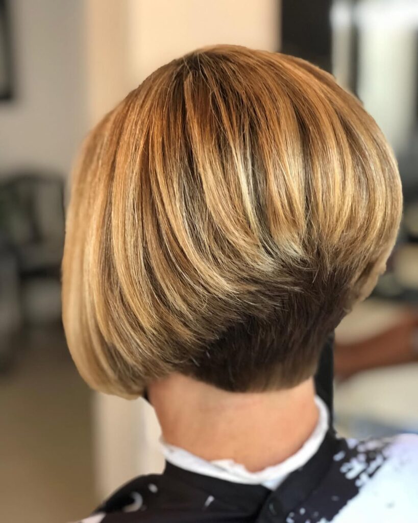 The Stacked Bob with Dark Brown Base