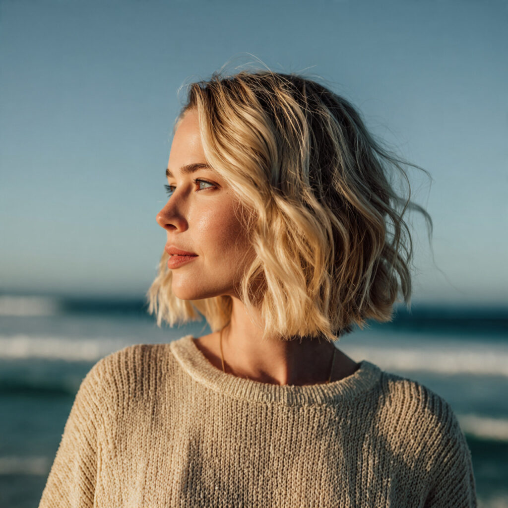 13 Short Blonde Hair Ideas That Will Make You Want to Book a Salon Appointment Right Now 5 Beachy Blonde Bob with Waves