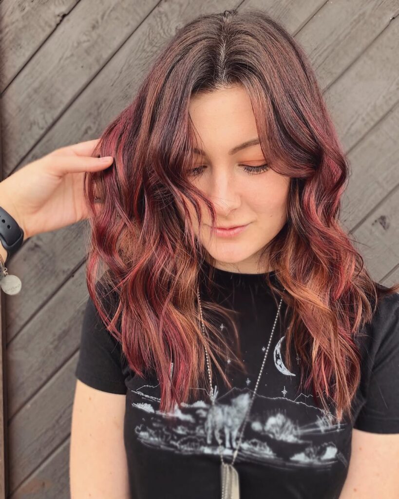 Black to Burgundy Ombre