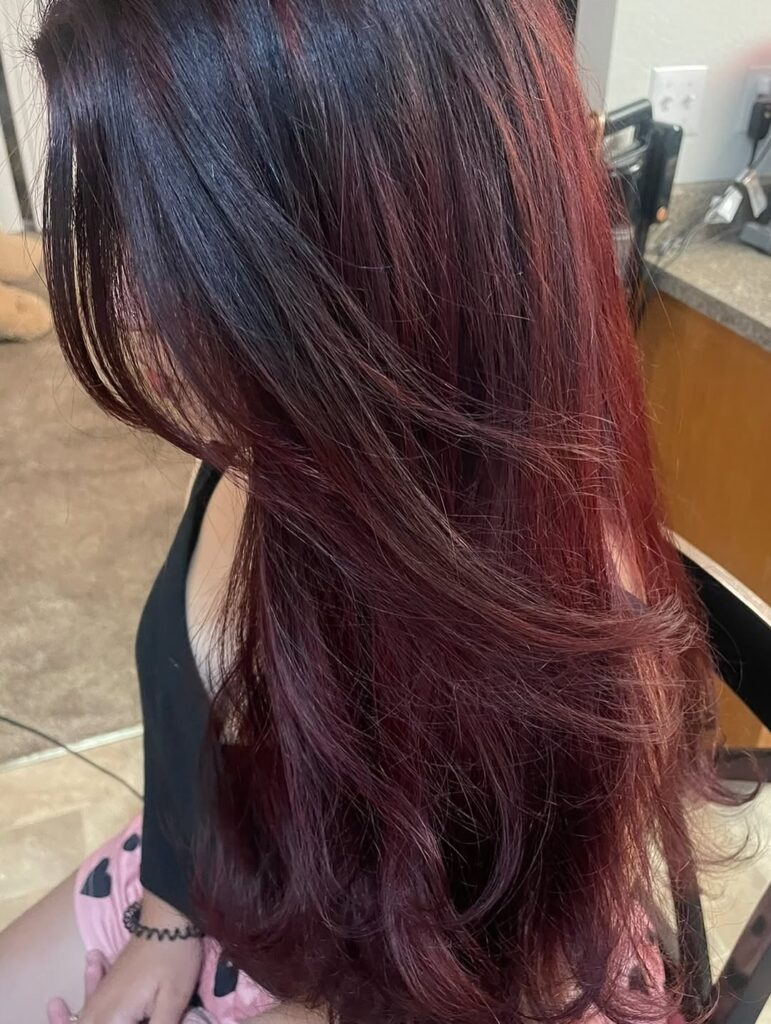 13 Edgy Hair Color Ideas That Instantly Upgrade Your Look (No Boring Hair Allowed) 9 Burgundy Wine Hair