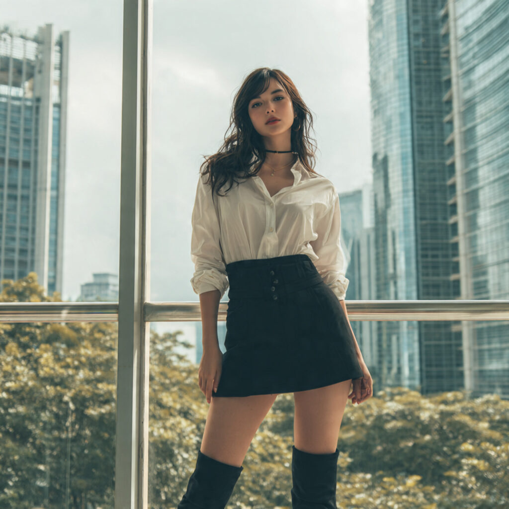 13 Summer Outfit Ideas That Make Getting Dressed in the Heat Actually Fun 8 Button-Down Shirt + Mini Skirt