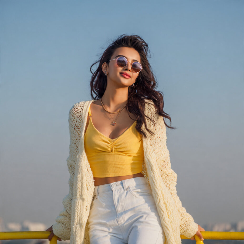 Cardigan + Tank Top + Jeans