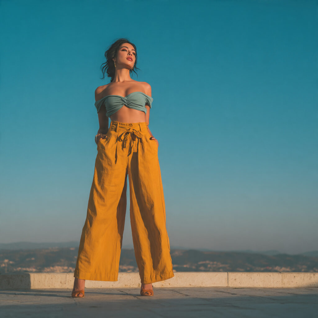 15 Party Outfit Ideas That Instantly Make You the Best-Dressed Guest (Without Trying Too Hard) 7 Crop Top + Wide-Leg Pants