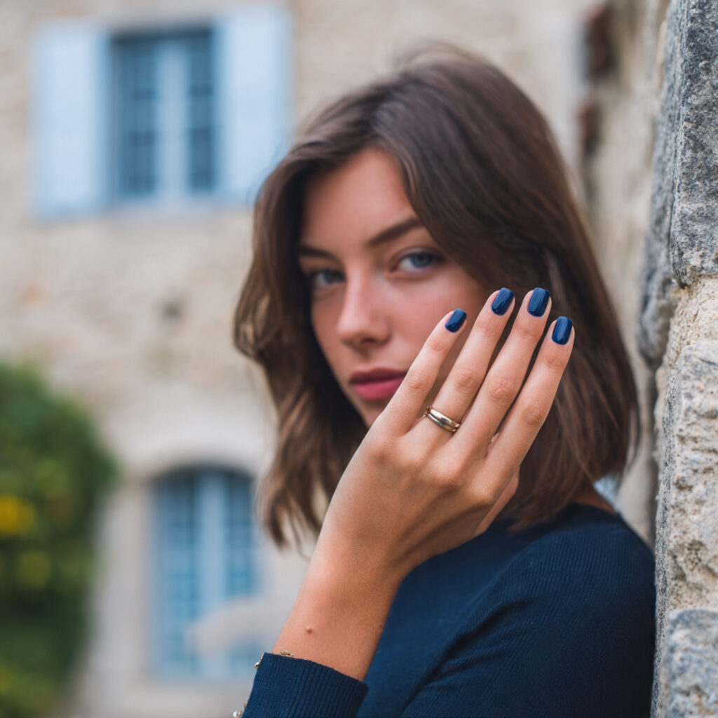 15 Dark Blue Nail Ideas That Look Expensive (But Are Totally Wearable Tomorrow) 3 Dark Blue French Tips