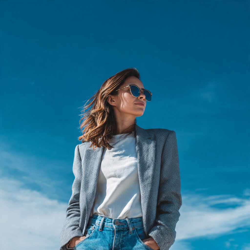 15 Party Outfit Ideas That Instantly Make You the Best-Dressed Guest (Without Trying Too Hard) 13 Denim + Statement Blazer