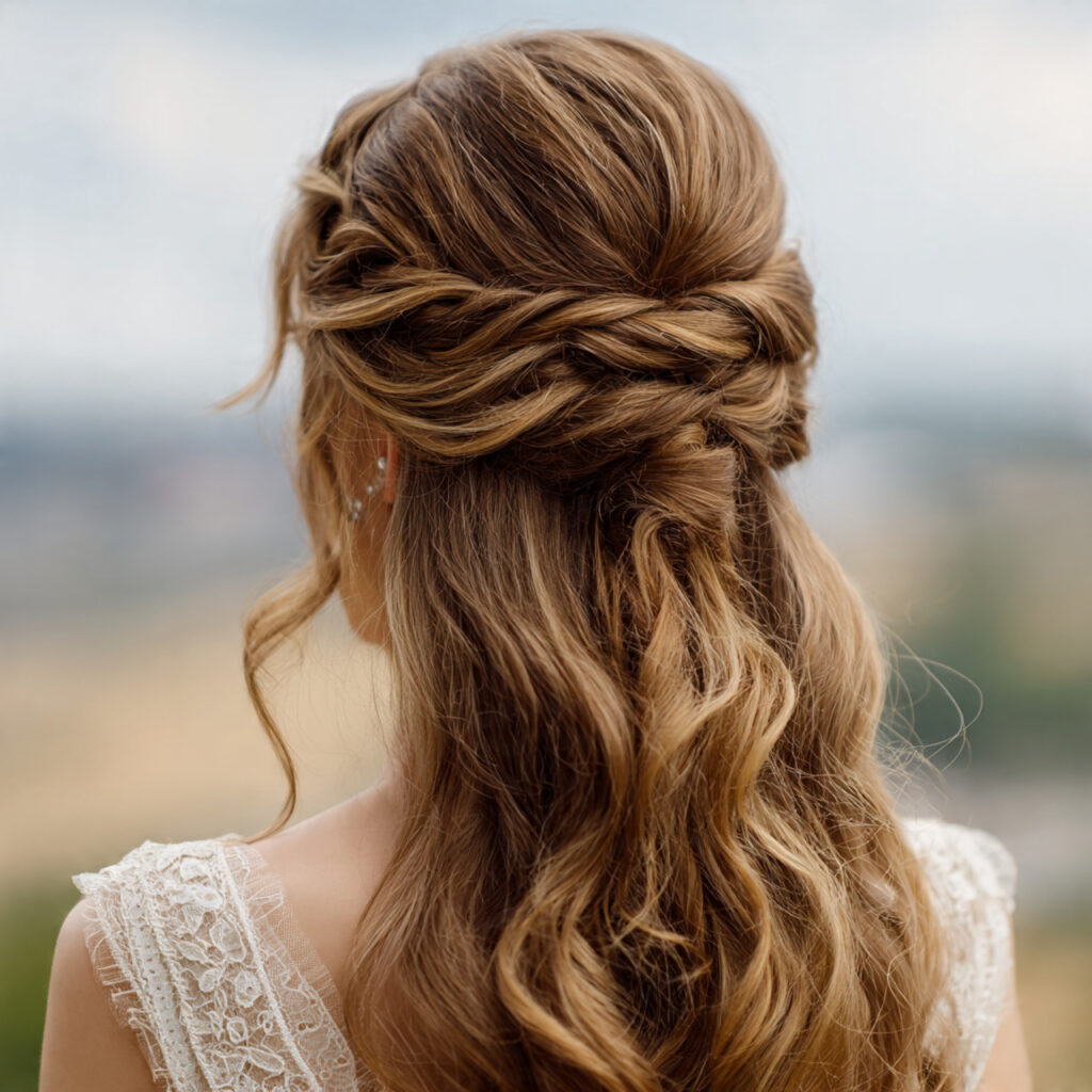 Half Up Twisted Crown