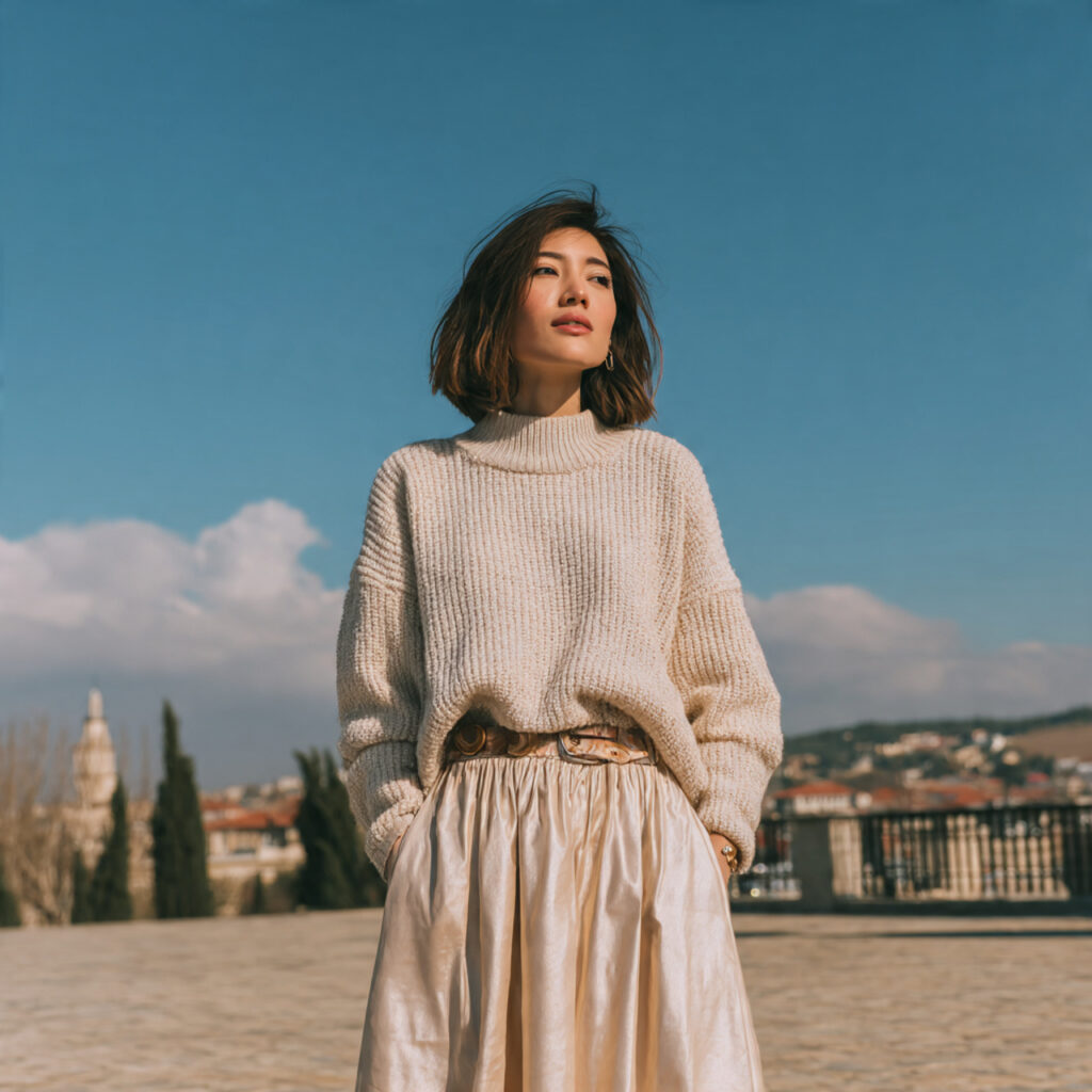Knit Sweater + Midi Skirt