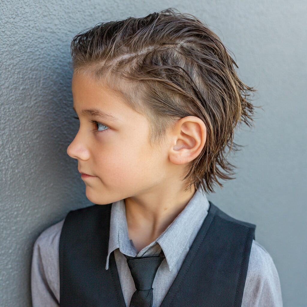 Layered Wolf Cut with Slicked-Back Sides