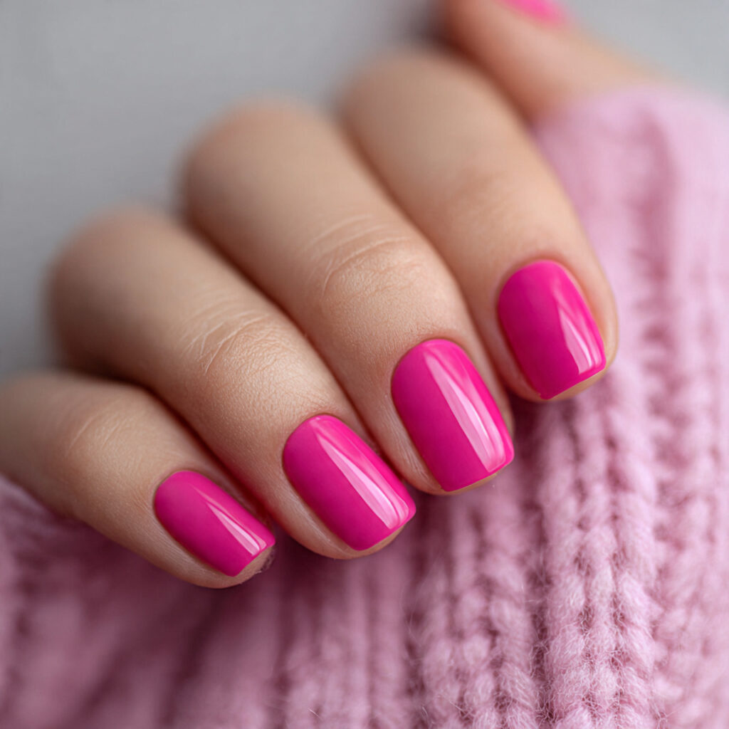 Pink Short Square Nails