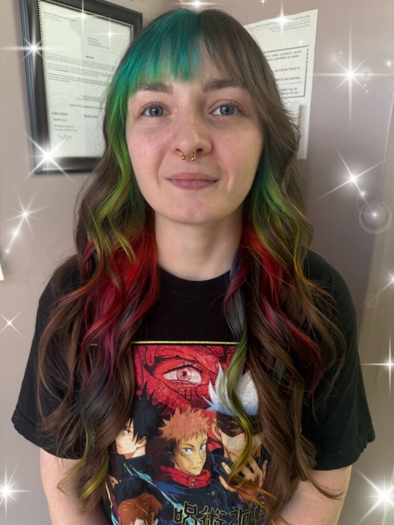 13 Edgy Hair Color Ideas That Instantly Upgrade Your Look (No Boring Hair Allowed) 14 Rainbow Peekaboo Hair