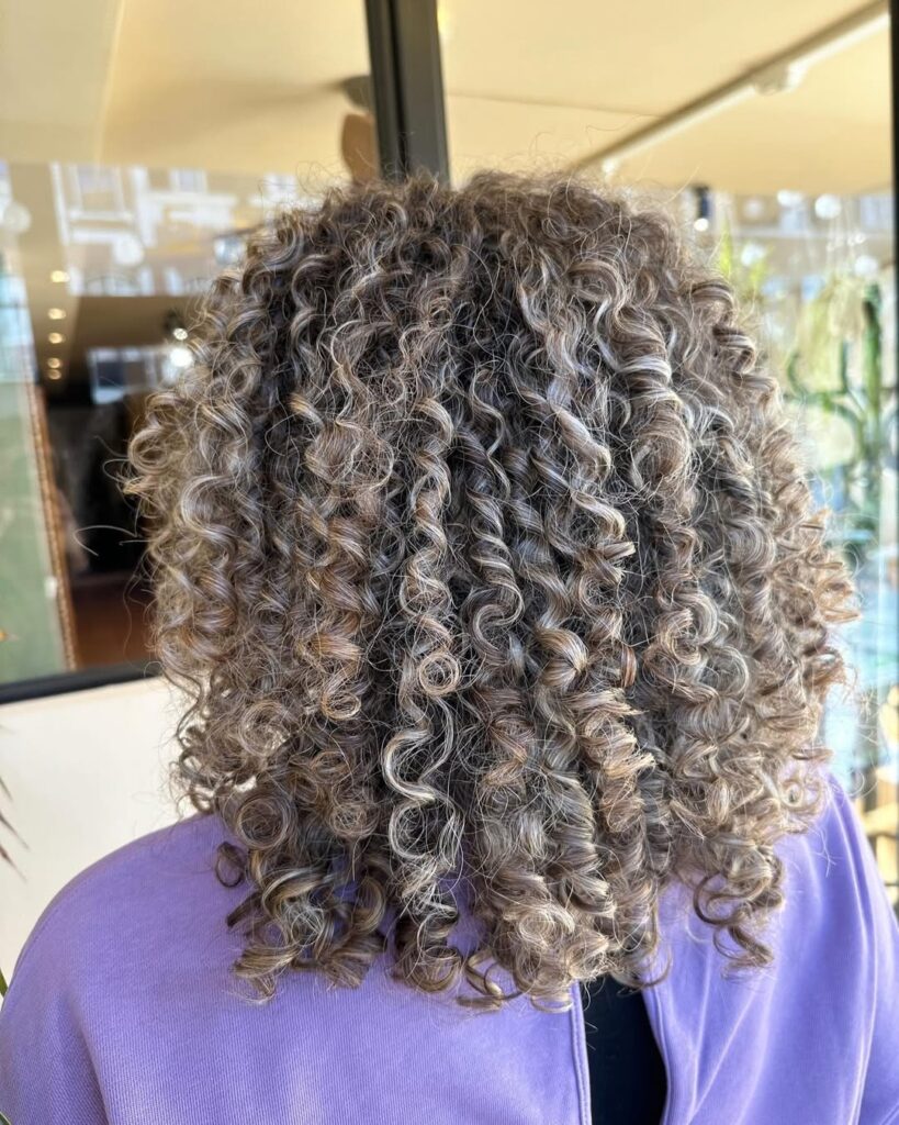 Short Curly Hair with Highlights