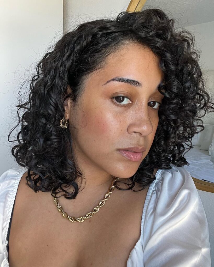 Short Curly Hair with Side Part