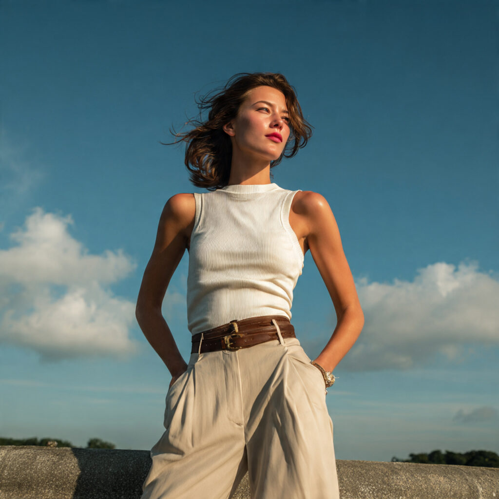 13 Summer Outfit Ideas That Make Getting Dressed in the Heat Actually Fun 5 Tank Top + Wide-Leg Trousers