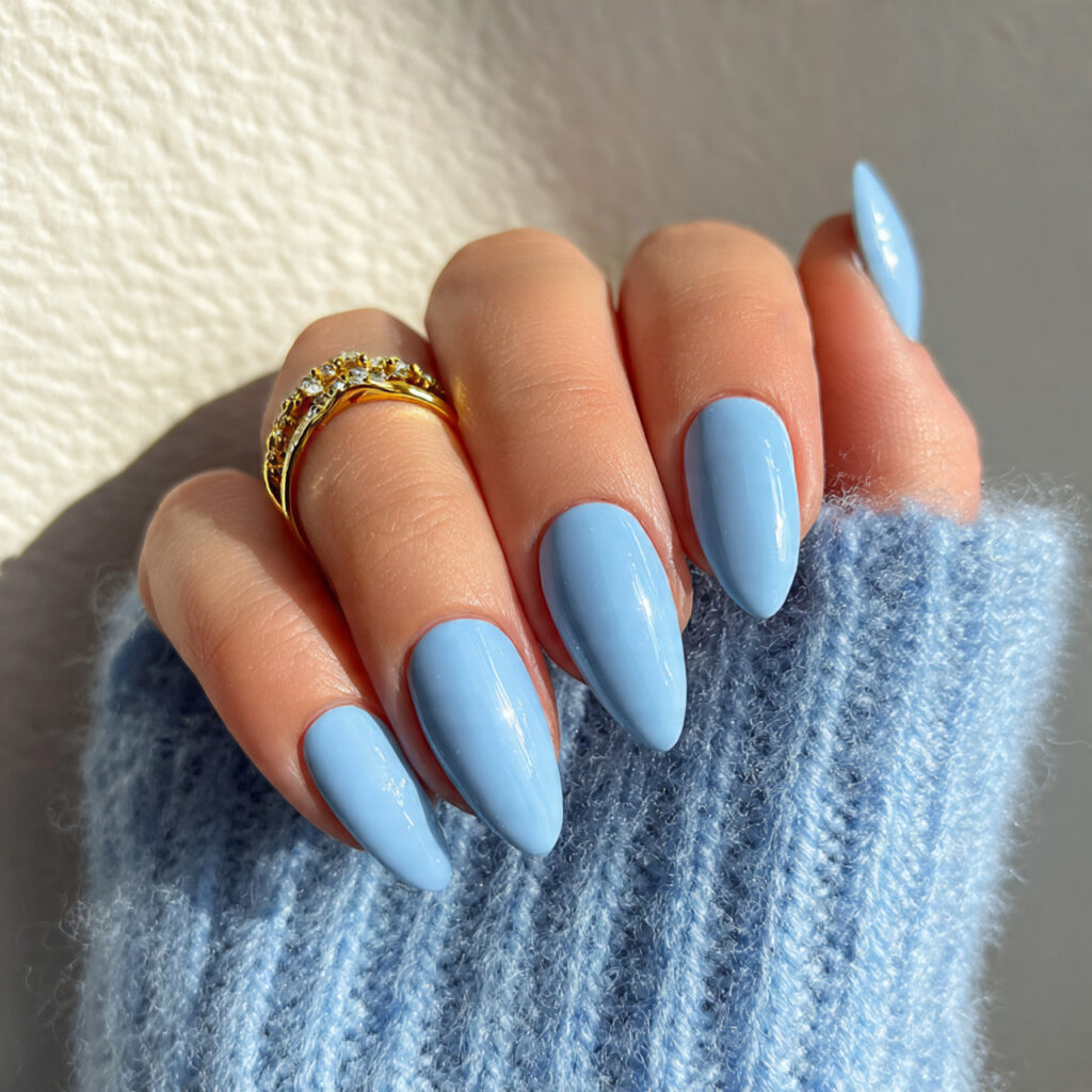 14 Baby Blue Nails Ideas That Are Soft, Chic, and Seriously Addictive 6 baby blue almond nails
