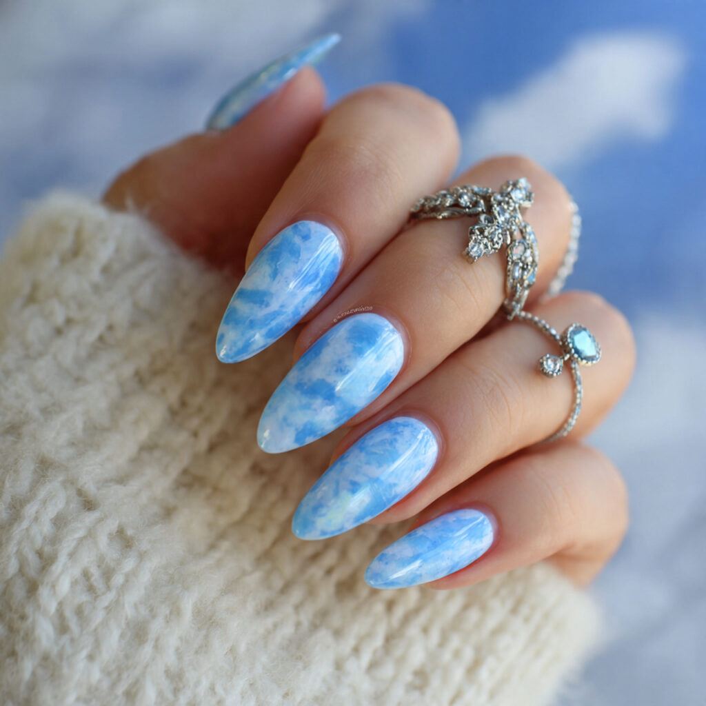 14 Baby Blue Nails Ideas That Are Soft, Chic, and Seriously Addictive 13 baby blue aura nails