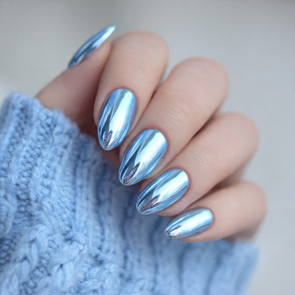 14 Baby Blue Nails Ideas That Are Soft, Chic, and Seriously Addictive 4 baby blue chrome nails
