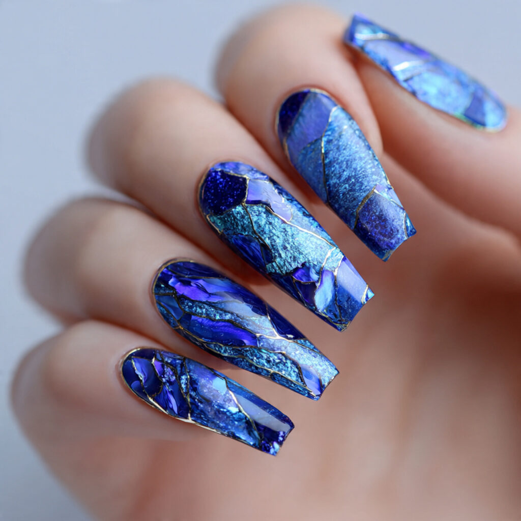 14 Trending Blue Nail Ideas Everyone Is Obsessed With Right Now (Your Next Mani Just Found You) 15 blue aura nails
