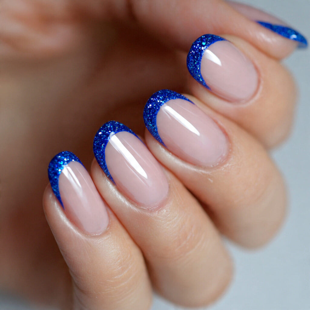 14 Trending Blue Nail Ideas Everyone Is Obsessed With Right Now (Your Next Mani Just Found You) 5 blue french tip nails