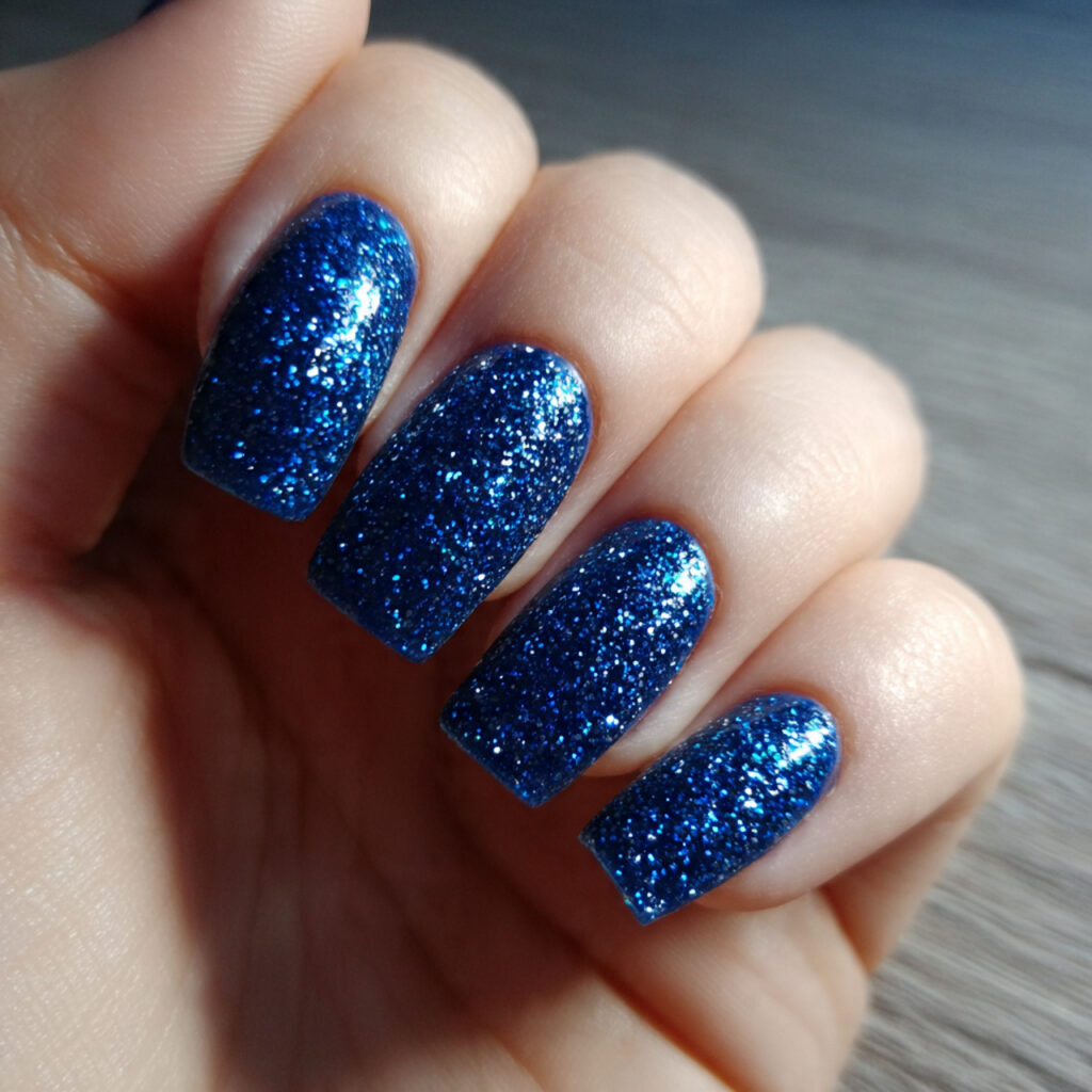 14 Trending Blue Nail Ideas Everyone Is Obsessed With Right Now (Your Next Mani Just Found You) 9 blue glitter nails