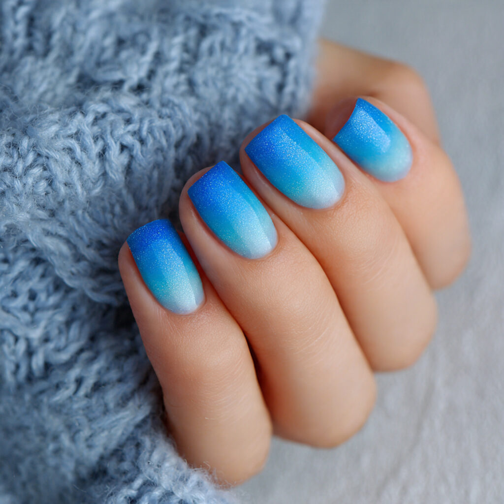 14 Trending Blue Nail Ideas Everyone Is Obsessed With Right Now (Your Next Mani Just Found You) 7 blue ombre nails