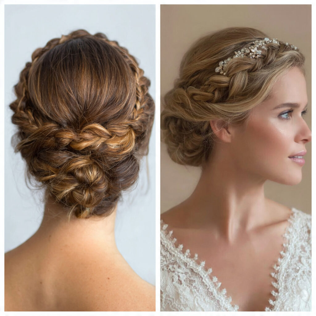 14 Updo Hairstyles Ideas That Instantly Make You Look Put-Together (Even on Lazy Hair Days) 4 braided crown updo with updo hairstyles