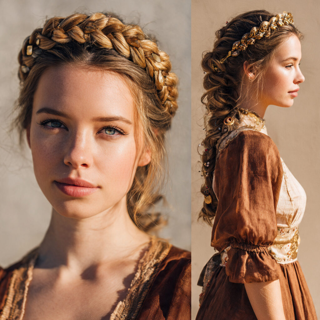 braided crown with a headband