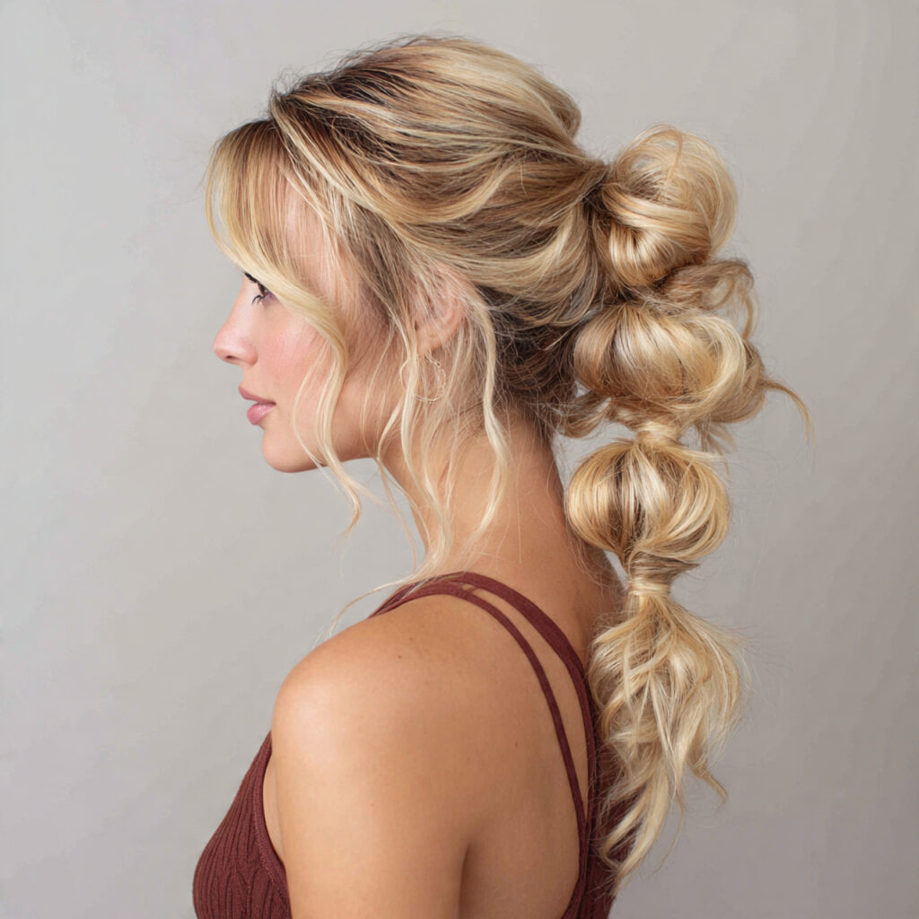15 Simple Hairstyles Ideas You’ll Want to Try Tomorrow (Because Looking Cute Shouldn’t Be Complicated) 9 bubble ponytail with simple hairstyles