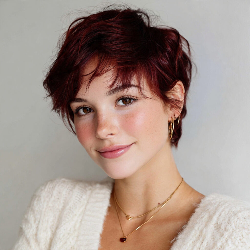 cherry cola pixie cut