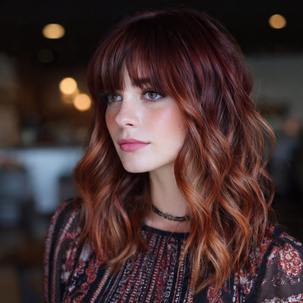 cherry cola with face framing highlights