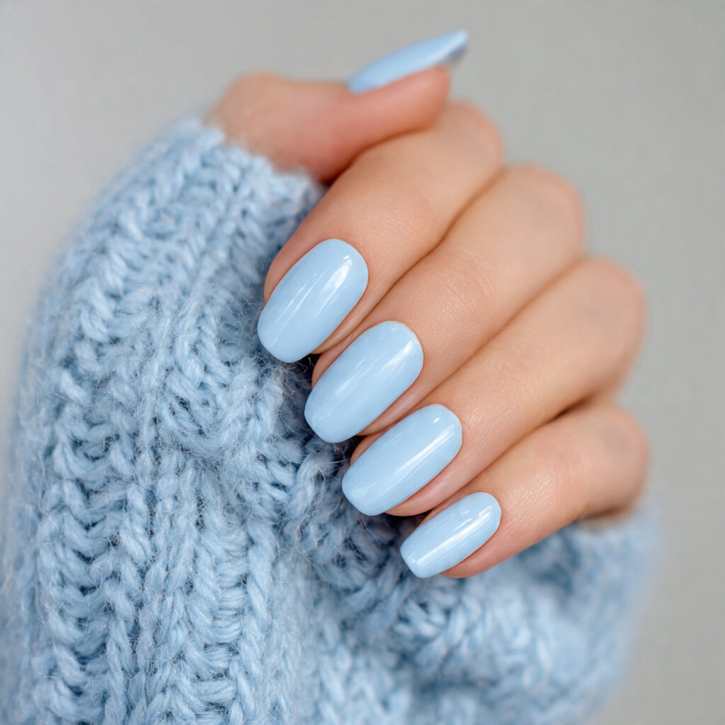 14 Baby Blue Nails Ideas That Are Soft, Chic, and Seriously Addictive 2 classic glossy baby blue nails