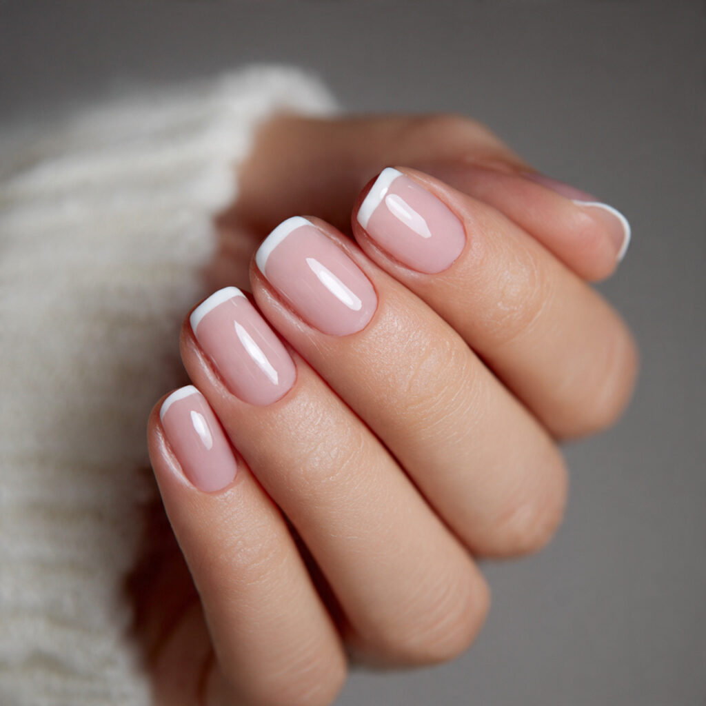 classic short french nails