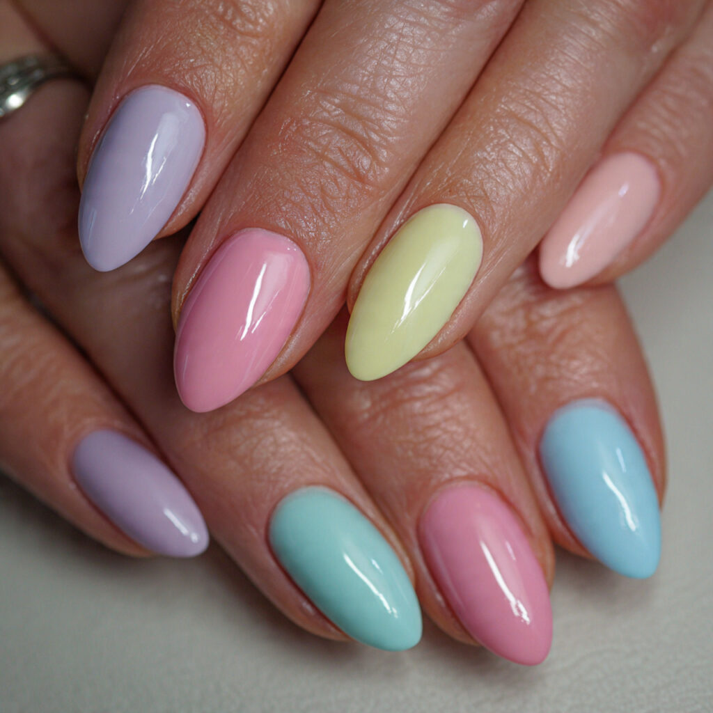 14 Short Acrylic Nails That Look Chic, Stylish, and Totally Wearable Right Now 6 cute short acrylic nails in soft pastels