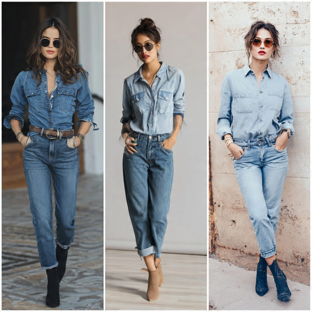 denim on denim outfits for women