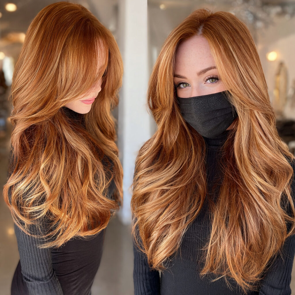 ginger balayage hair color
