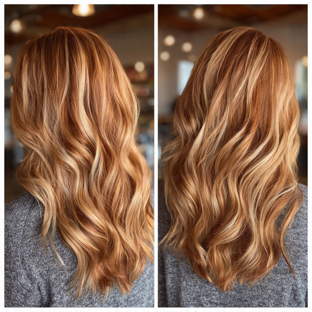 ginger with blonde highlights hair color