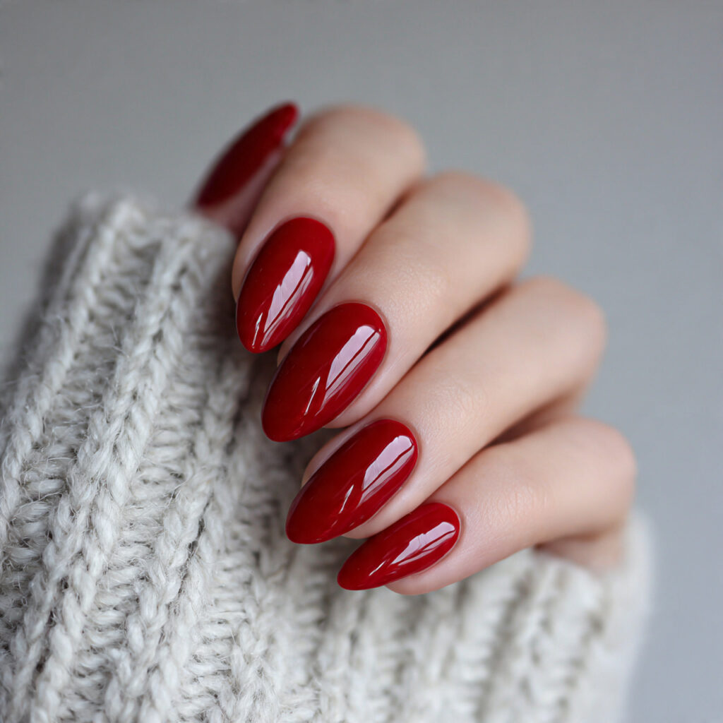 12 Short Gel Nails That Are Cute, Classy, and Basically Impossible to Ignore 8 glossy cherry red gel nails