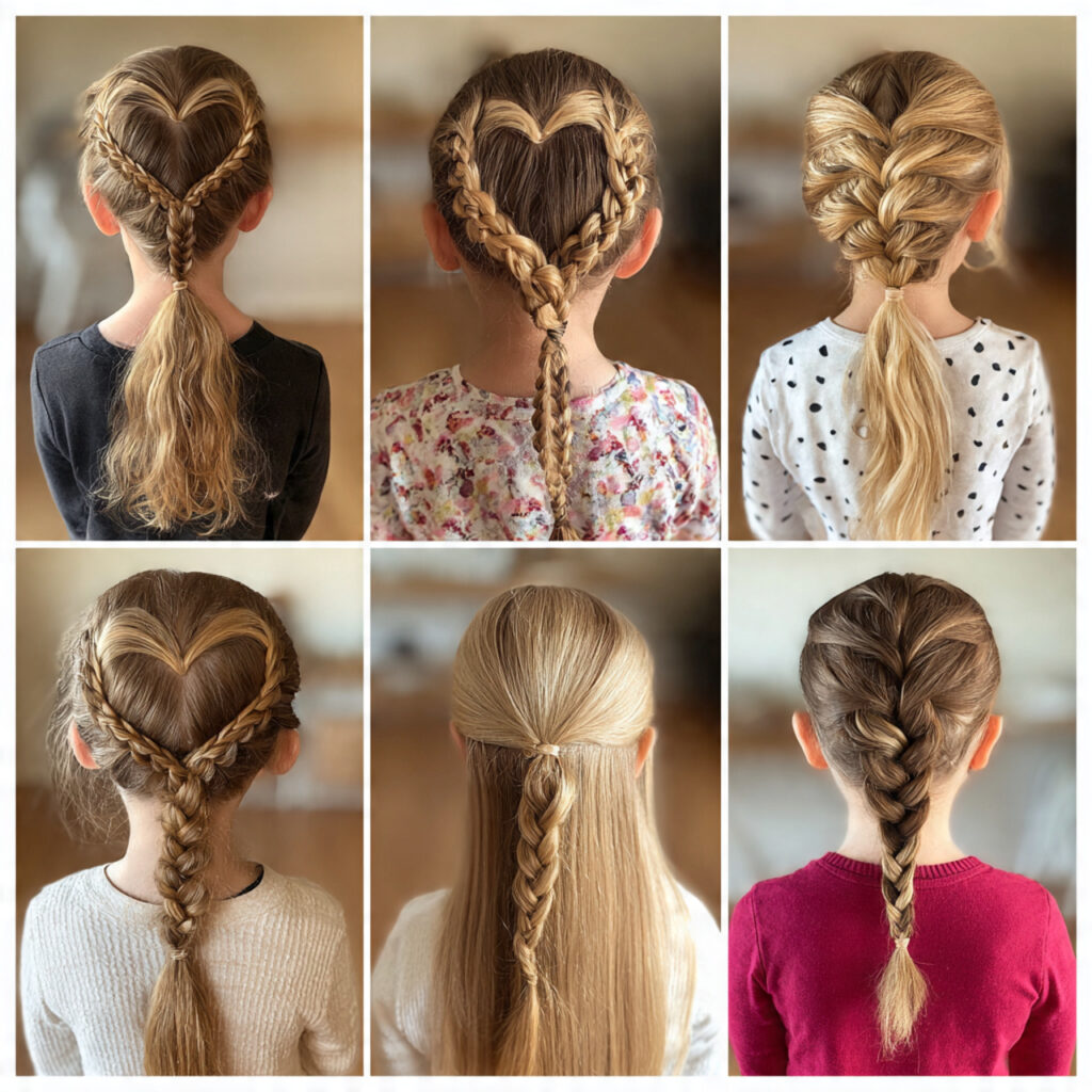 11 Kids Hairstyles Ideas That Are Cute, Easy & Totally Parent-Approved 12 heart shaped ponytail styles for kids