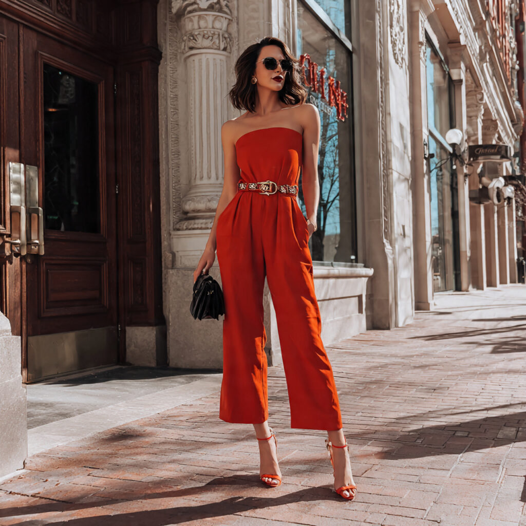 14 Birthday Outfit Ideas for Women That Will Make You Feel Like the Main Character 13 jumpsuit statement belt for birthday outfit ideas