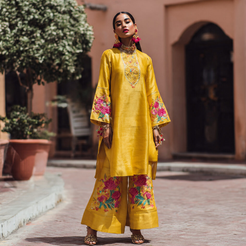 12 Eid Outfit Ideas That’ll Make You Feel Like the Main Character This Eid 6 kurta with palazzo pants eid outfit for women