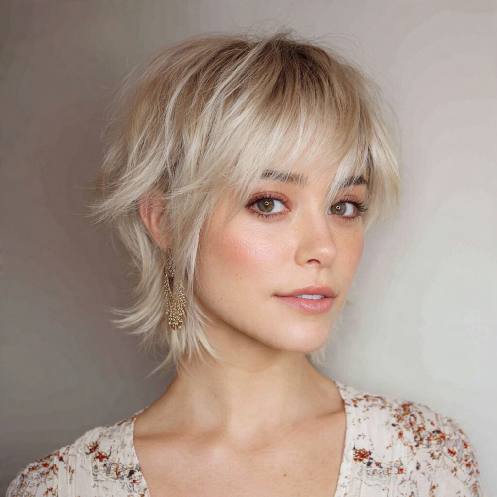 layered short shag for short hairstyles