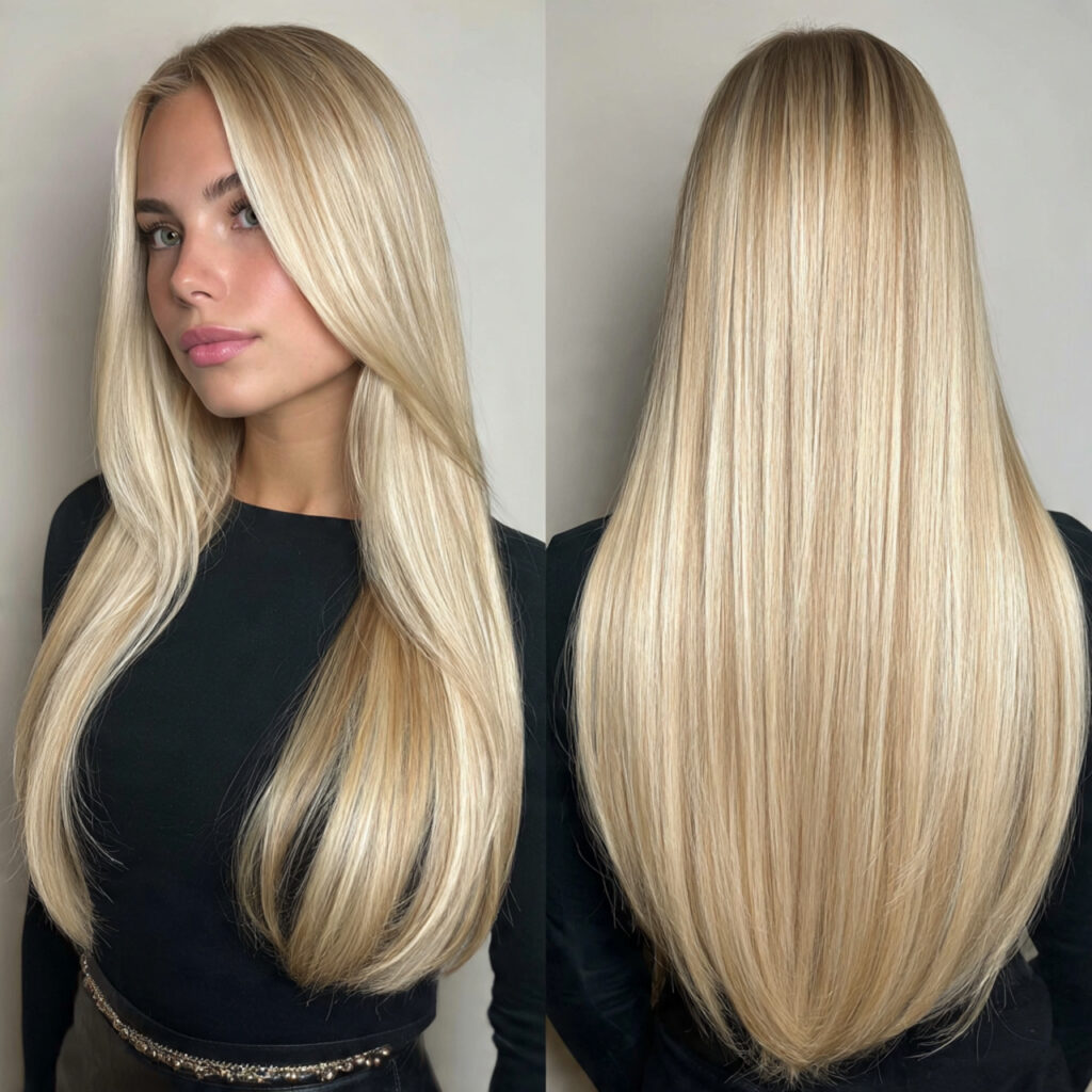 long straight glass hair with long hairstyles idea