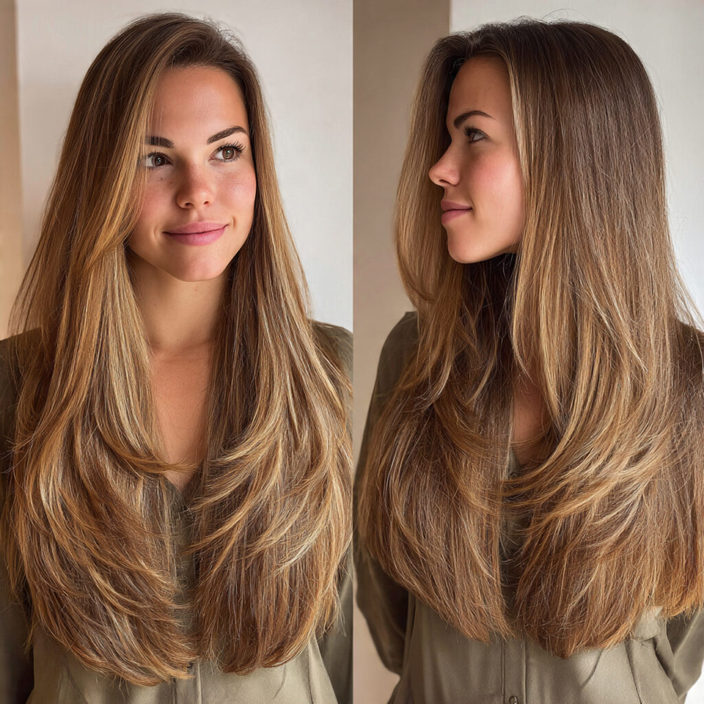 long straight hair with layers