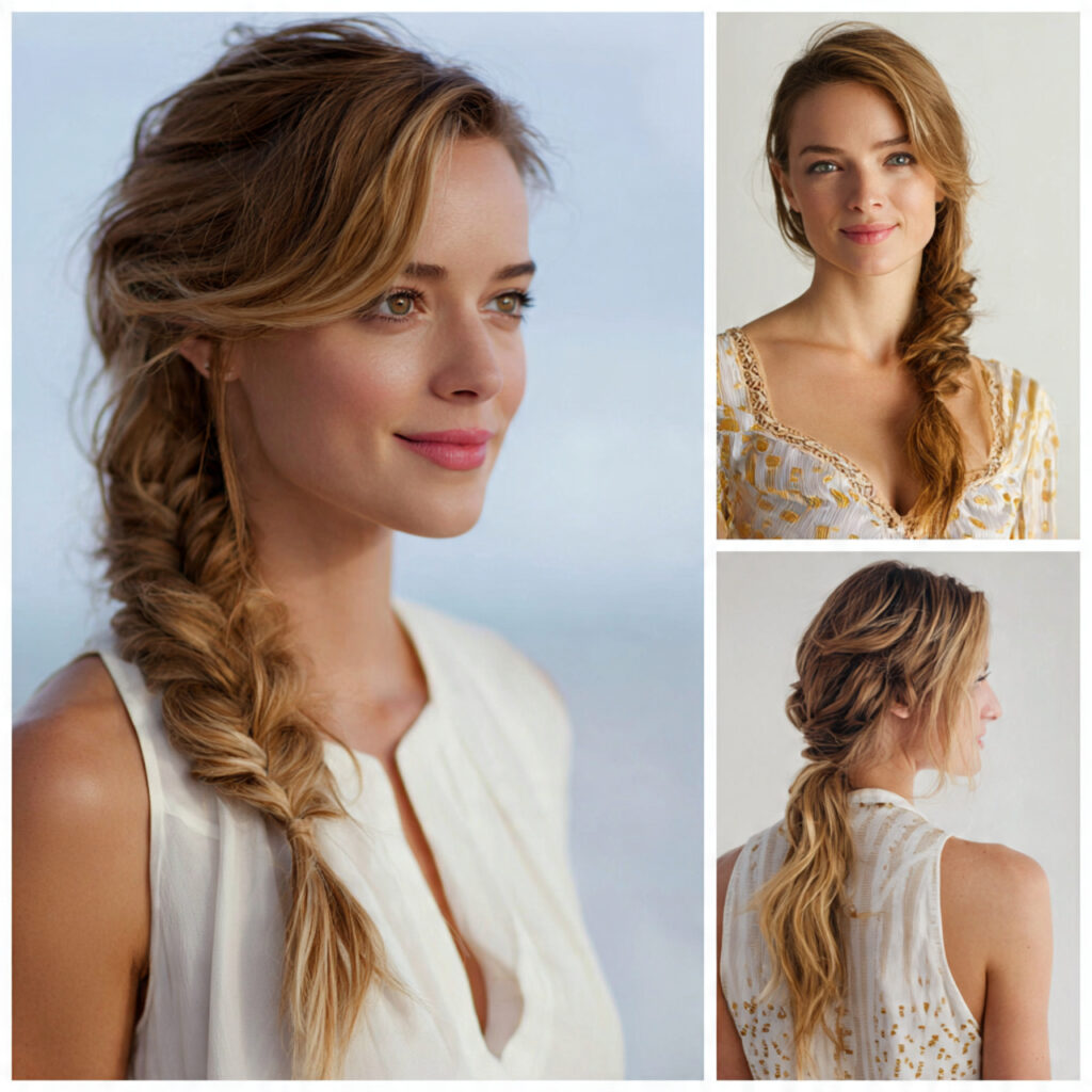 loose side braid for summer hairstyles