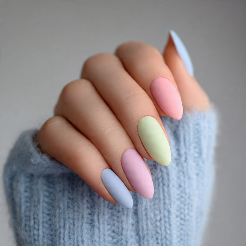 matte pastel nails