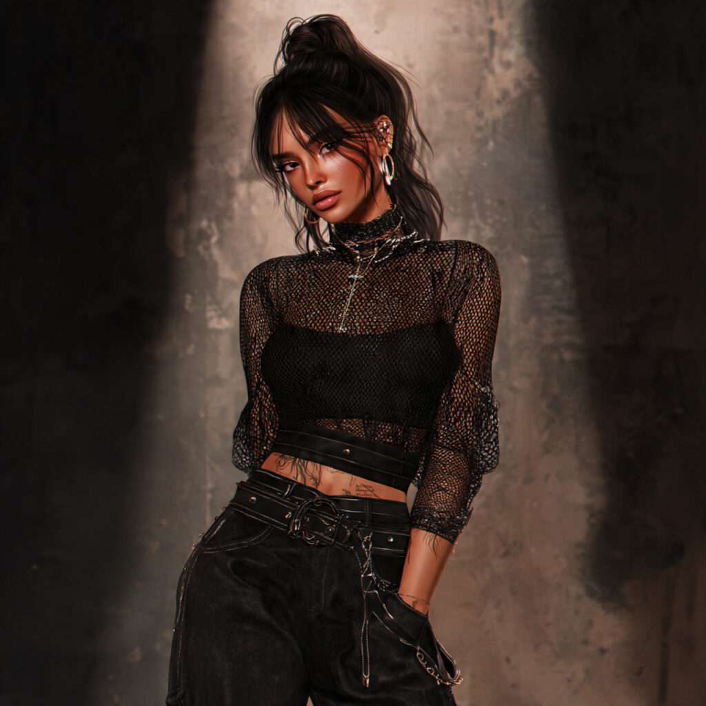 15 Concert Outfit Ideas That Will Make You the Best-Dressed Person in the Crowd 14 mesh top bralette jeans for concert outfit