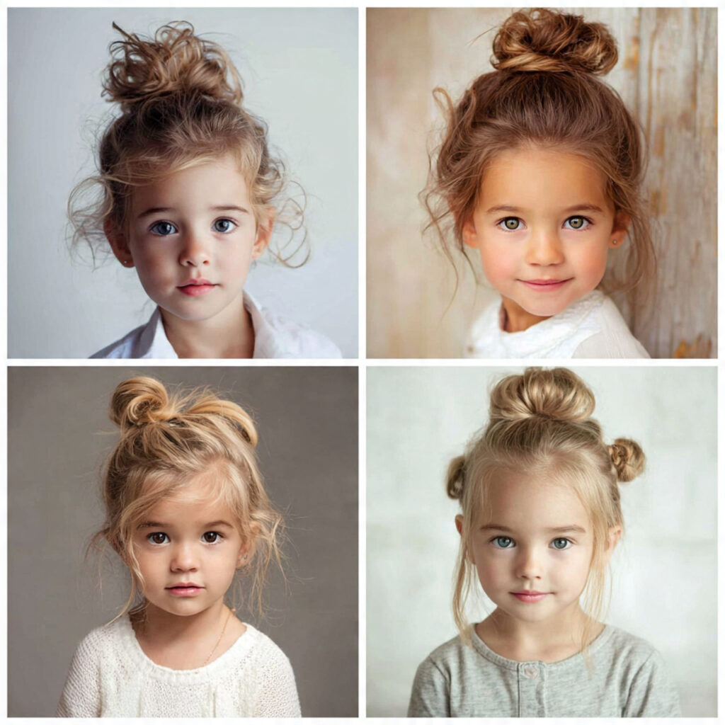11 Kids Hairstyles Ideas That Are Cute, Easy & Totally Parent-Approved 7 messy top knot styles for kids