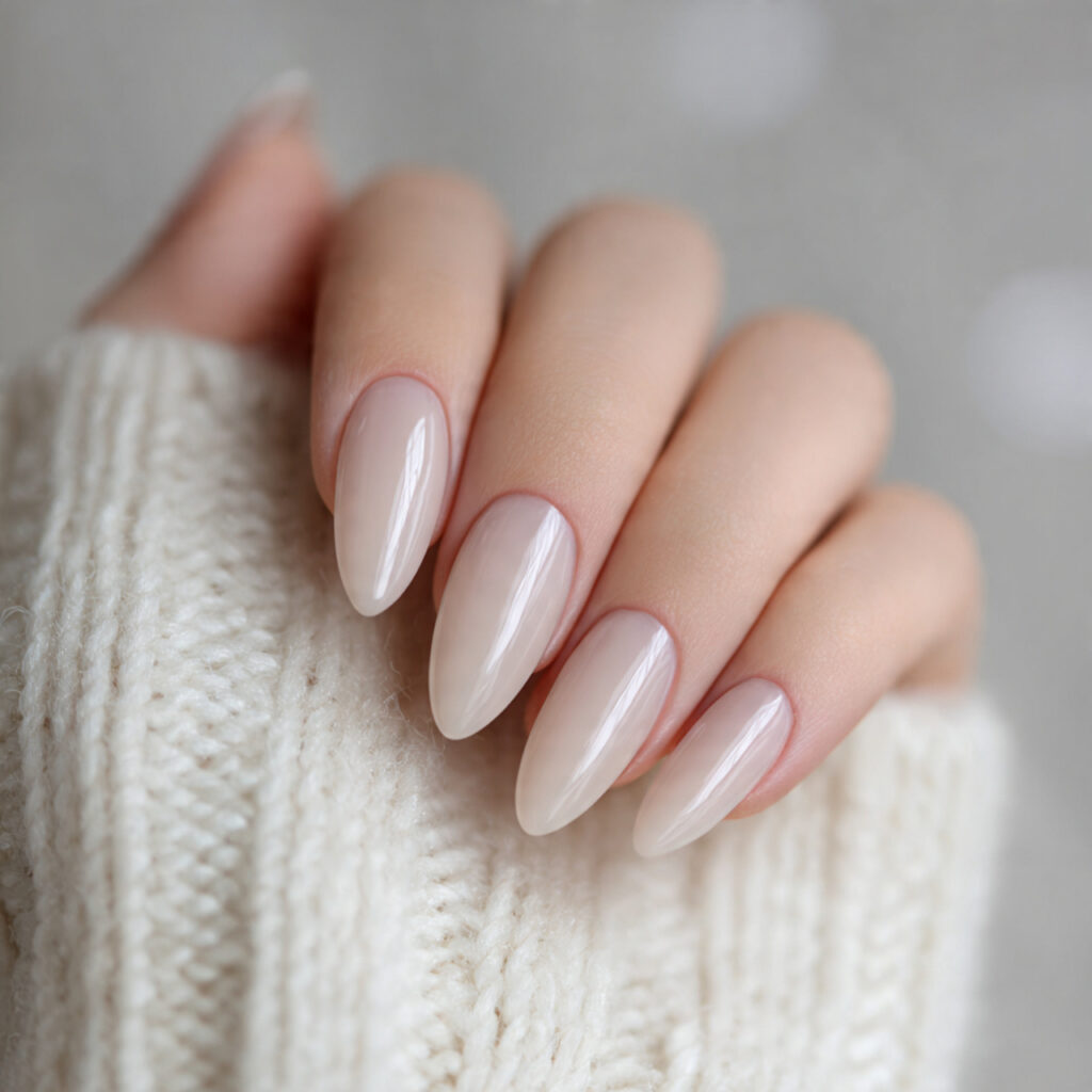 13 Trending Almond Nails That Are Everywhere Right Now (And Honestly… I’m Obsessed) 5 milky white almond nails 2