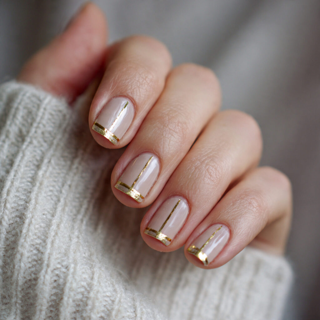13 Summer Short Nails That Are Cute, Fresh, and Basically Made for Sunshine 14 minimal gold line nails