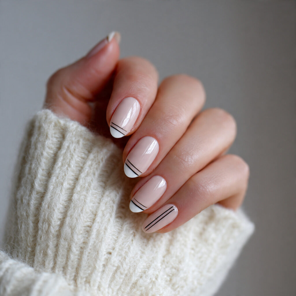 12 Almond Nails Designs That Instantly Make Your Hands Look Expensive (Yes, Even on Lazy Days) 13 minimal line art almond nails